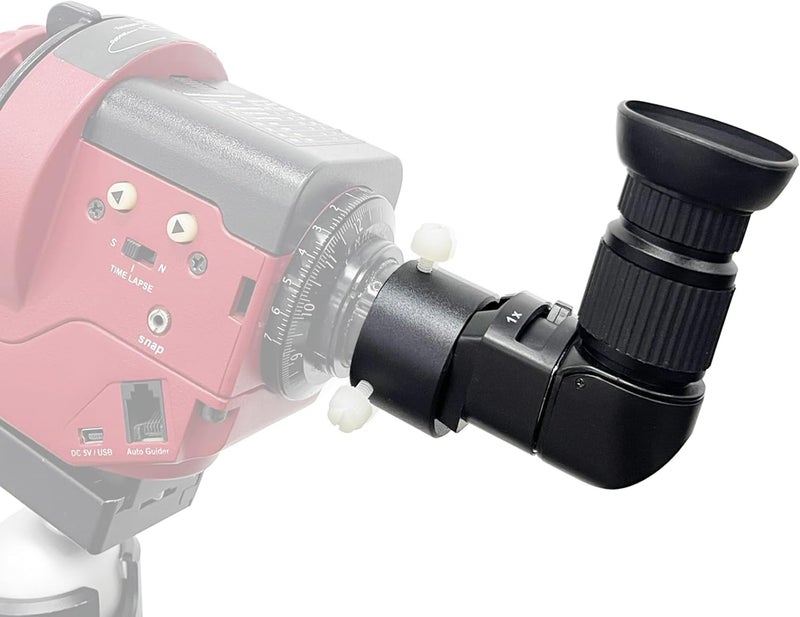 MOVE-SHOOT-MOVE Right Angle Viewer for Polar Scope with Metal Adapter: Crystal-Clear and Easy Polar Alignment | Built in Diopter(1x-2x Zoom) - 90 Degree Viewfinder for Finder Scope Camera & Telescopes/No More Crouch - Image 1